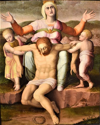 "Pietà"  oil on wood XVI th century